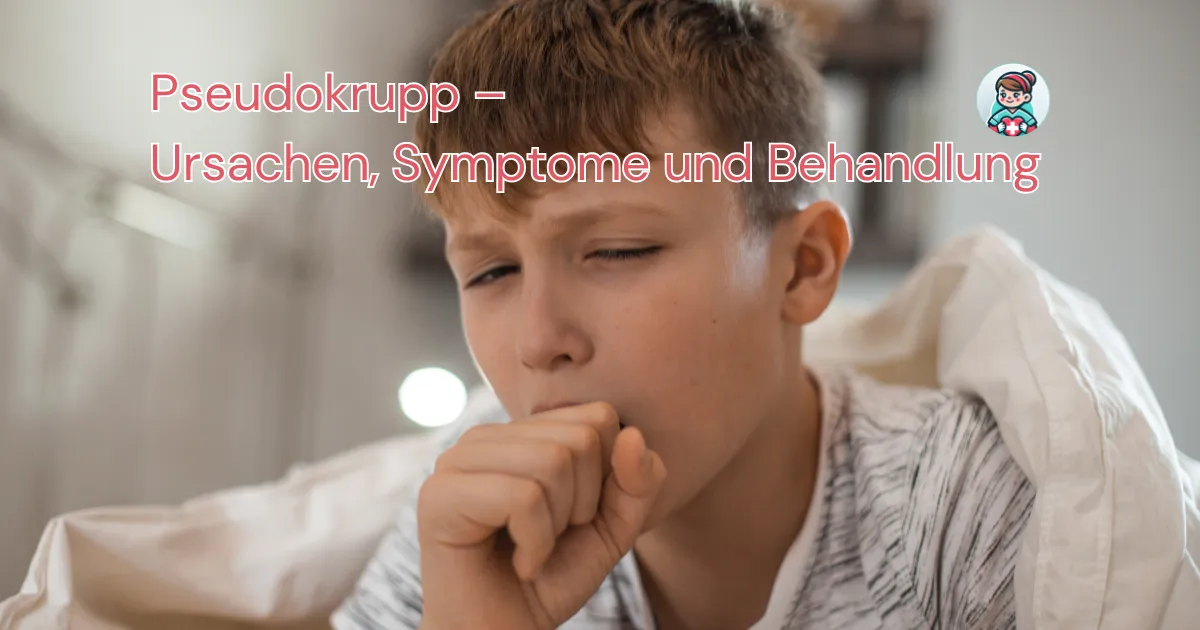 Ein kleiner Junge, welcher im Bett liegt und sich die Hand vor den Mund hält, weil er husten muss.